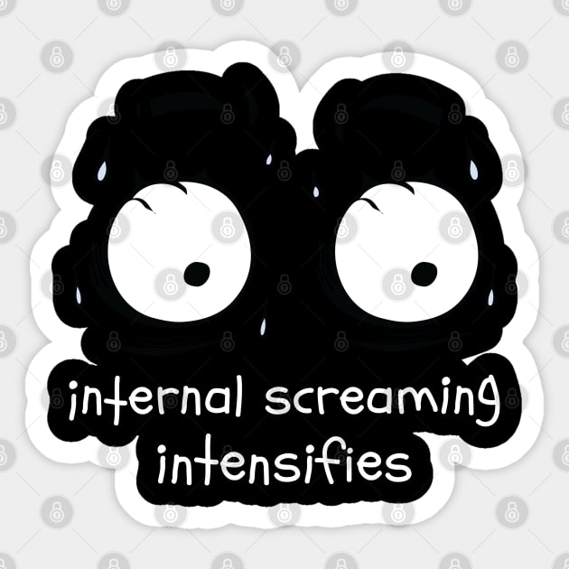 Internal Screaming Intensifies Dank Meme Face Sweat Sticker by alltheprints